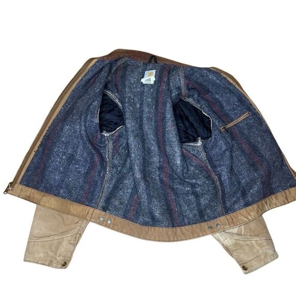 Vintage Carhartt Detroit J01 Brown BRN Jacket Size 40 Regular Medium - Picture 12 of 13